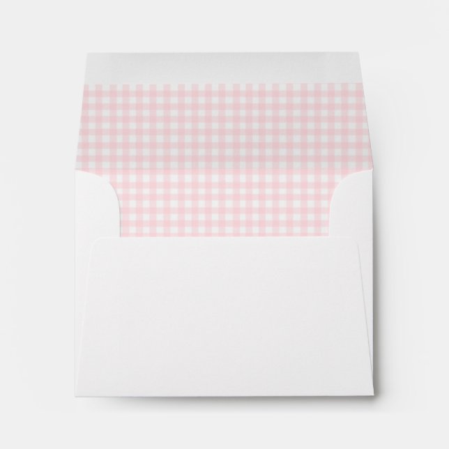 Return Address PInk and white gingham   Envelope (Back (Bottom))