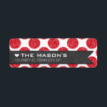 RETURN ADDRESS polka dot red glitter chalkboard<br><div class="desc">[PLEASE NOTE - the glitter image is a printed picture] A modern, bold design with a super cute confetti pattern. Setup as a template it is easy to customise with your own text - make it yours! Love the design but want to see it altered - different colour - a...</div>