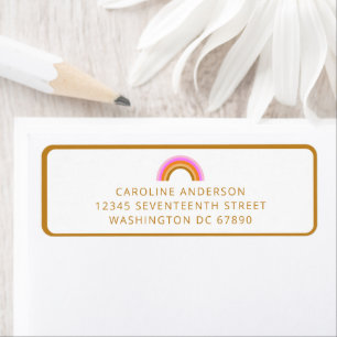 Return Address Rainbow Personalised Retro Boho