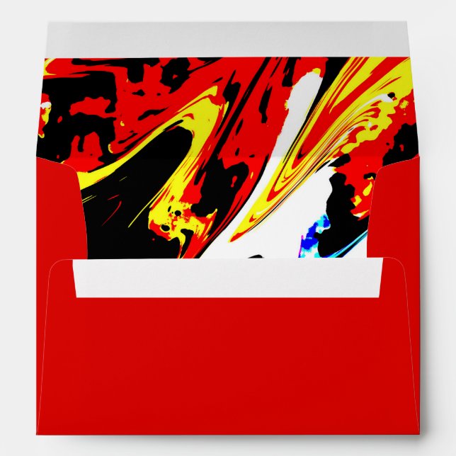 Return Address Red with Colourful Abstract Envelopes (Back (Bottom))