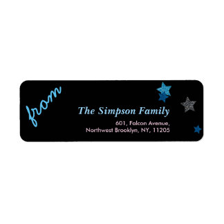 Return Address-Silver Blue Star Holiday Collection