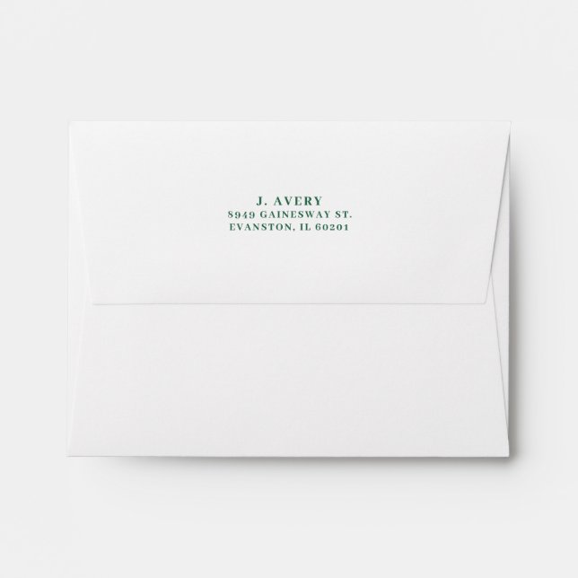 Return Address Simple Classic Hunter Green Envelope (Back (Top Flap))
