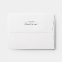 Return Address Simple Classic Navy Blue 