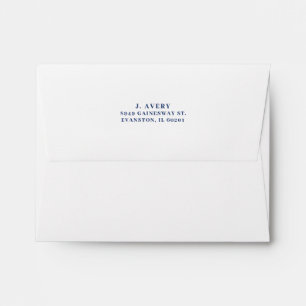 Return Address Simple Classic Navy Blue Envelope