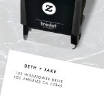 Return Address | Simple Minimalist Modern Couple Self-inking Stamp<br><div class="desc">Simple,  stylish wedding return address stamp in a modern minimalist design style with a contemporary typography in classic black and white. The text can easily be personalised for a super unique stamp!</div>