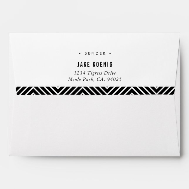 RETURN ADDRESS simple modern bold geometric red Envelope (Back (Top Flap))