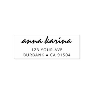 Return Address Simple Modern Minimal Script Name Self-inking Stamp