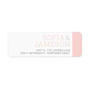 RETURN ADDRESS simple modern type cute blush pink