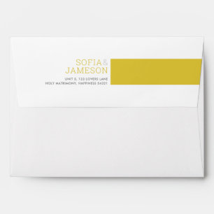 RETURN ADDRESS simple modern type mustard yellow Envelope