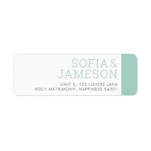 RETURN ADDRESS simple modern type pastel grey mint