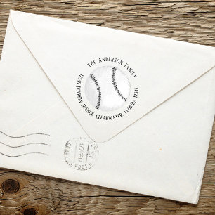 Return Address Simple Sports Baseball Self-inking Stamp
