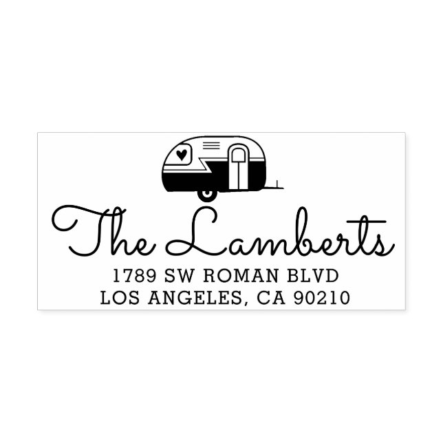 Return Address Stamp, camper address stamp (Design)
