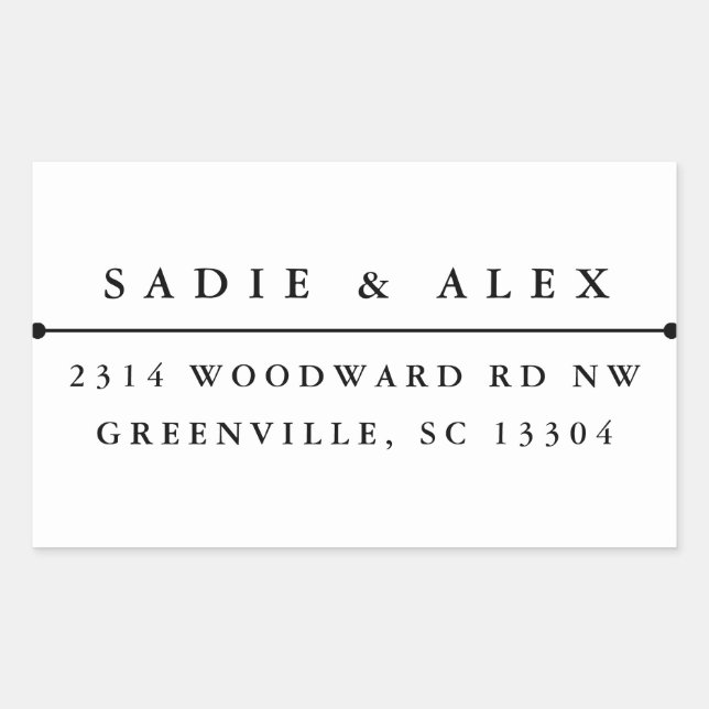 Return address stamp "classic" rectangular sticker (Front)