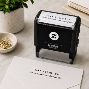 Return Address Stamp   Custom Minimalist Mailing