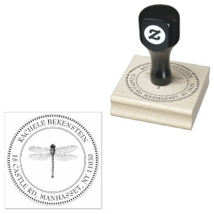 Return Address Stamp Dainty Vintage Damselfly 