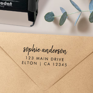 Return Address Stamp   Modern Handwritten Style