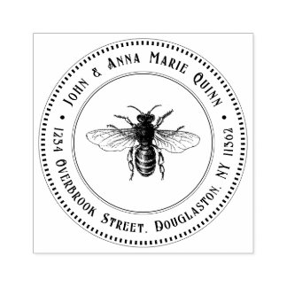 Return Address Stamp Vintage Queen Honeybee