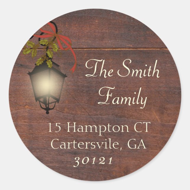 Return Address Sticker Christmas Lantern (Front)