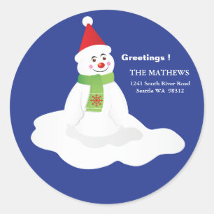 Return Address Stickers - Snowman