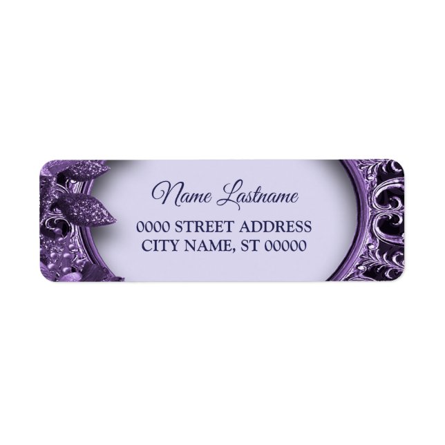 Return Address Wedding Purple Floral Elegant (Front)