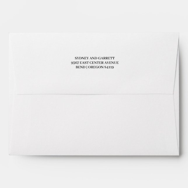 Return Address White Back Flap Basic Classic Envelope (Back (Top Flap))