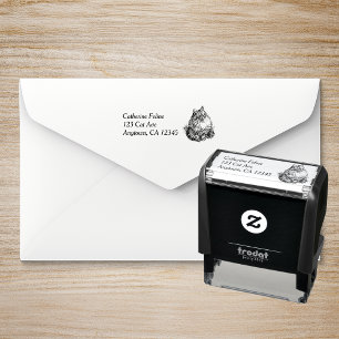 Return Address With Cat Self-inking Stamp