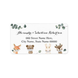 Return Address Woodland Drive-by Baby Shower Label