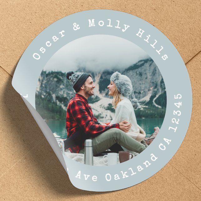 Return Address Your Photo Classic Round Sticker (Creator Uploaded)