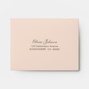 Return Addressed Blush Pink Floral Wedding Envelope