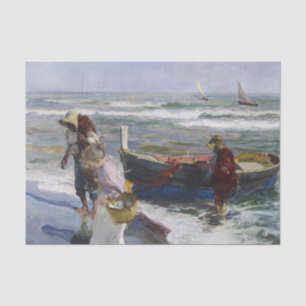 Return from Fishing, Joaquin Sorolla y Bastida  Tissue Paper