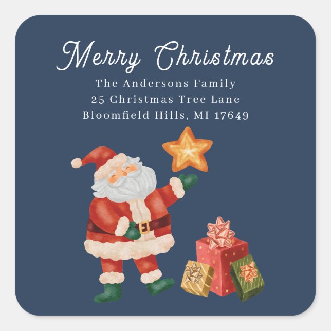 Return label santa claus nice presents (Front)