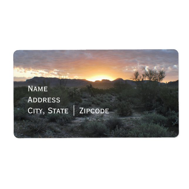 Return Label with Desert Scene Background (Front)