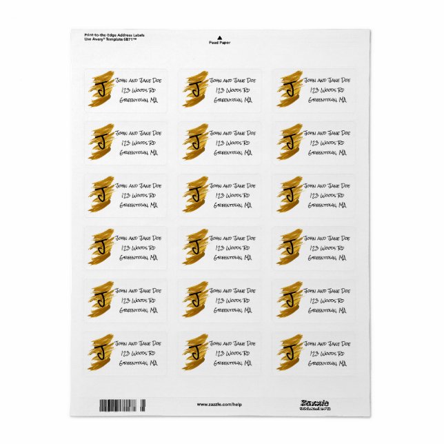 Return Labels Gold (Full Sheet)