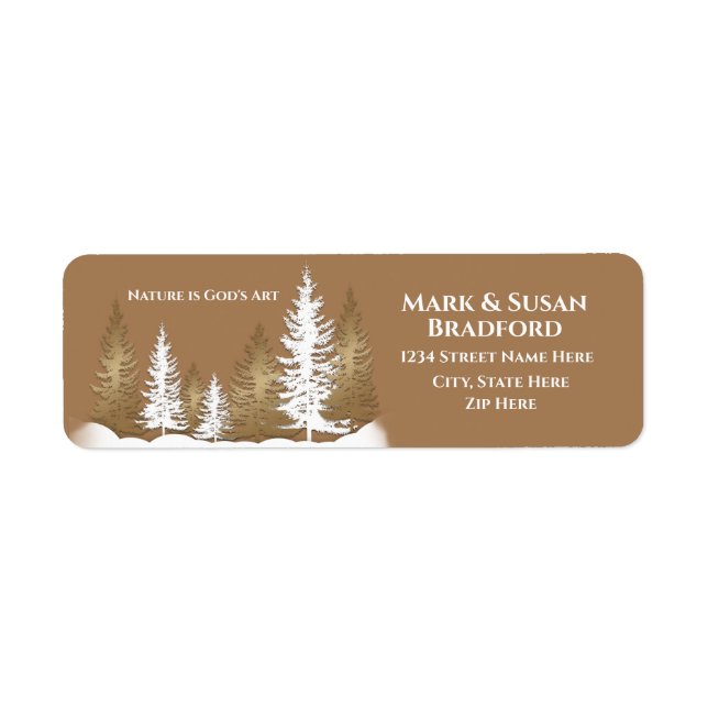 Return Labels,  Nature is God's Art, Beige Trees (Front)