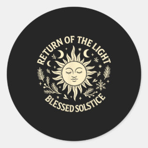 Return Of The Light Blessed Solstice Celestial Sun Classic Round Sticker