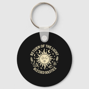 Return Of The Light Blessed Solstice Celestial Sun Key Ring