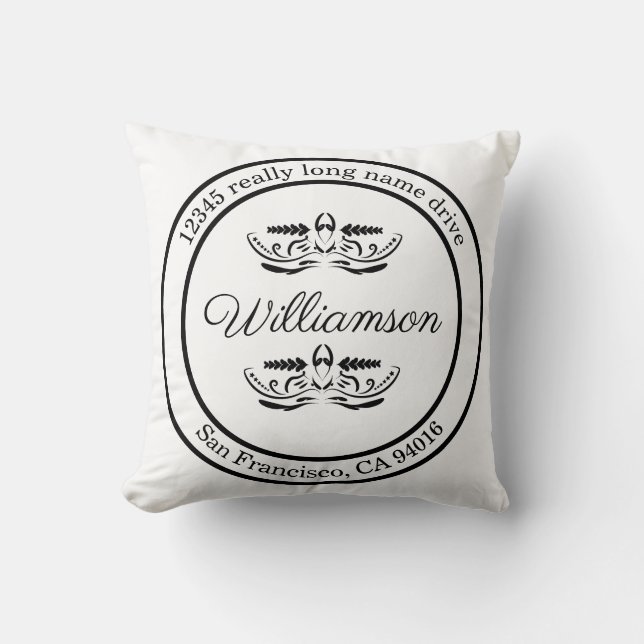 Return to address personalized  Pillow (Front)