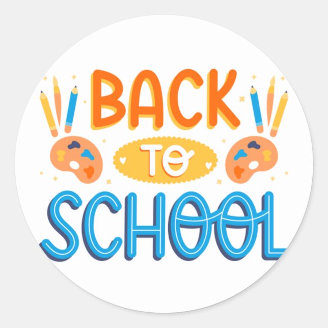 return to school classic round sticker (Front)