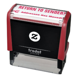 "RETURN TO SENDER!" "Addressee Has Moved!" + Arrow Self-inking Stamp