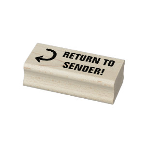 "RETURN TO SENDER!" + Arrow Rubber Stamp