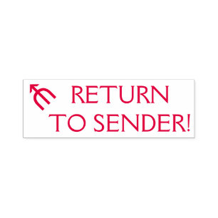 "RETURN TO SENDER!" & Arrow Rubber Stamp
