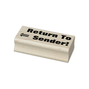 "Return To Sender!" + Arrow Rubber Stamp
