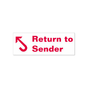 "Return to Sender" & Arrow Rubber Stamp