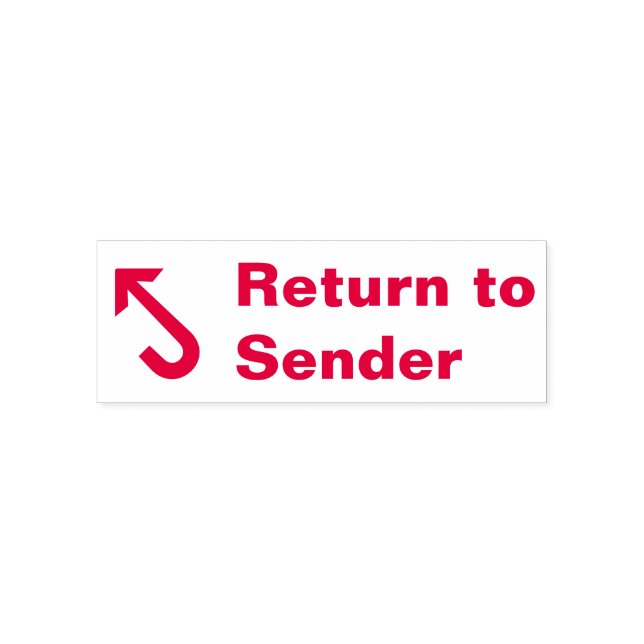 "Return to Sender" & Arrow Rubber Stamp (Design)