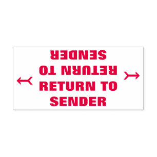 "RETURN TO SENDER" + Arrow Rubber Stamp