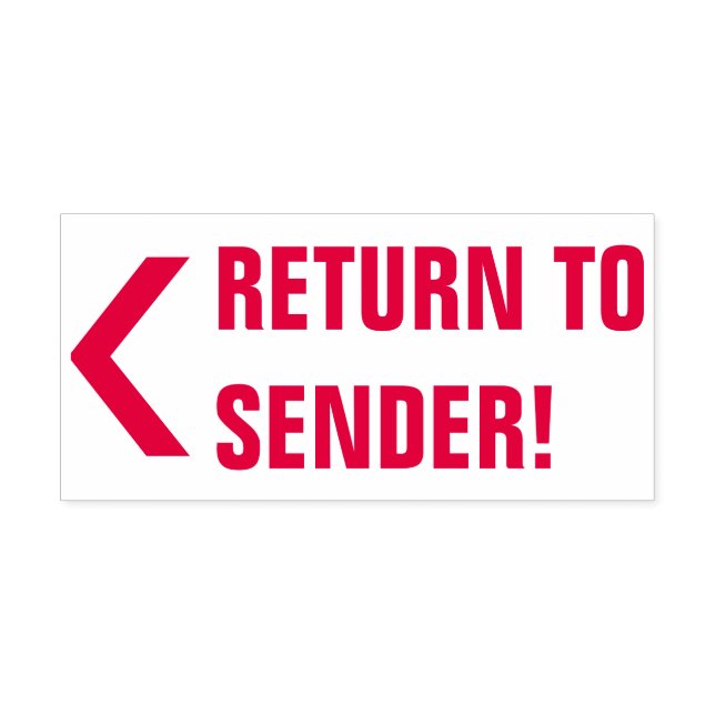 "RETURN TO SENDER!" + Arrow Rubber Stamp (Design)