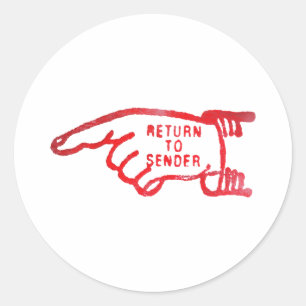 Return To Sender Classic Round Sticker