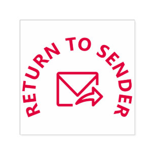 "RETURN TO SENDER" & Envelope-And-Arrow Icon Self-inking Stamp