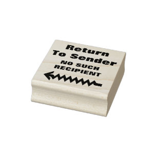"Return To Sender" "NO SUCH RECIPIENT" + Arrow Rubber Stamp
