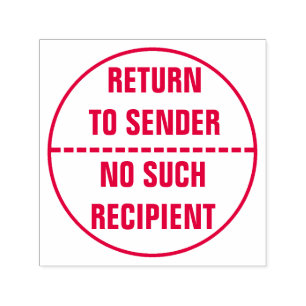 "RETURN TO SENDER", "NO SUCH RECIPIENT", Circle Self-inking Stamp